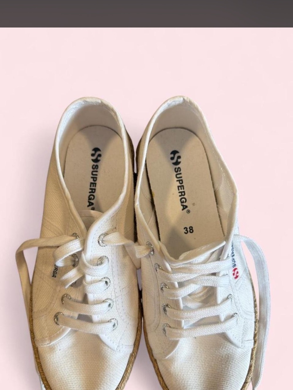 Superga White Canvas Low-Top Lace-Up Sneakers